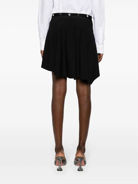 The Attico button-embellished asymmetric miniskirt - Black