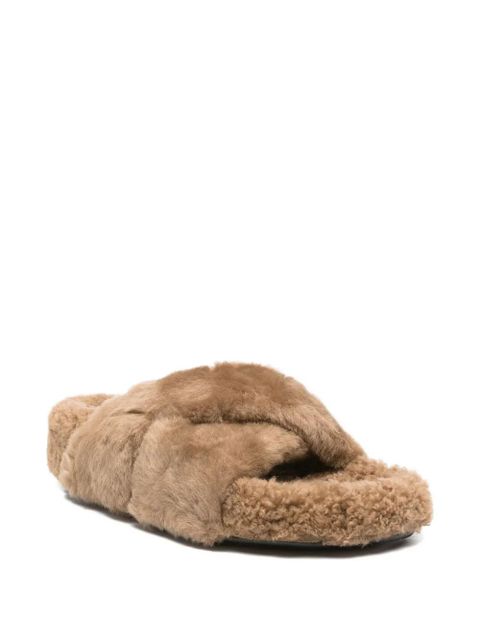 ATP Atelier shearling slippers - Neutrals