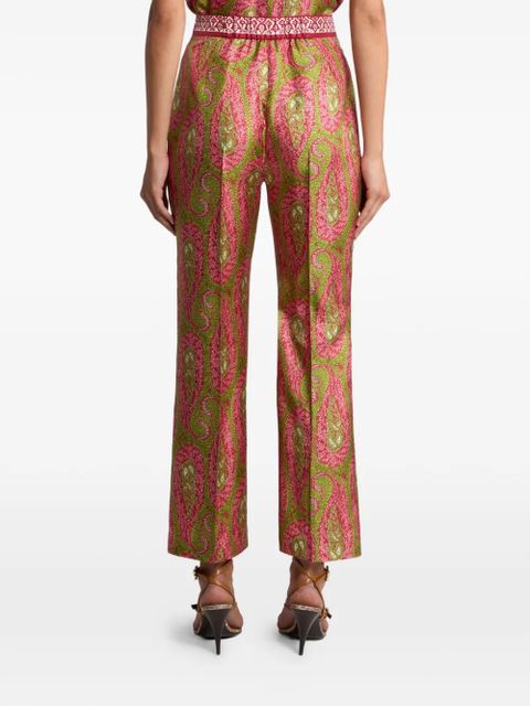 ETRO paisley foliage-motif trousers - Green