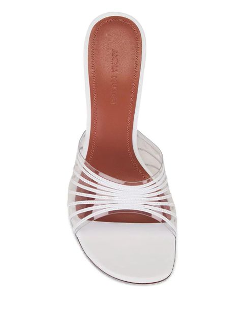 Amina Muaddi sculpted-heel strap mules - White - zdjęcie produktu nr 2
