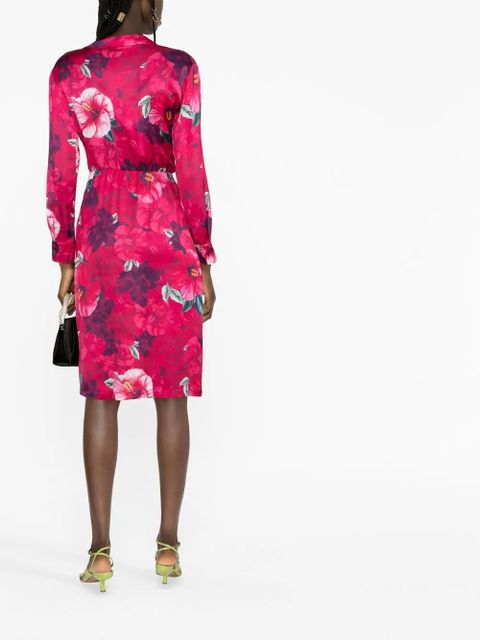 PINKO Hibiscus-print shirt dress