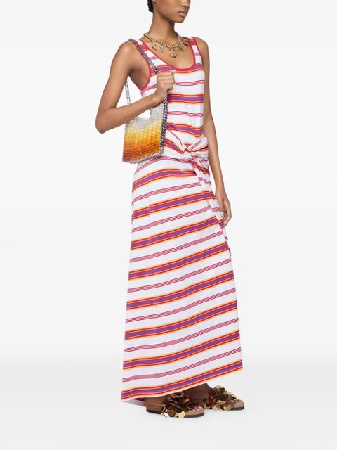 Rabanne striped maxi dress - White