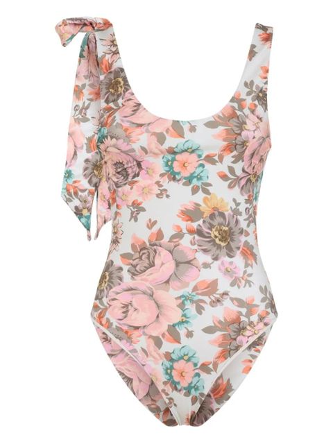Chloé knotted-straps floral swimsuit - Grey - zdjęcie produktu nr 1