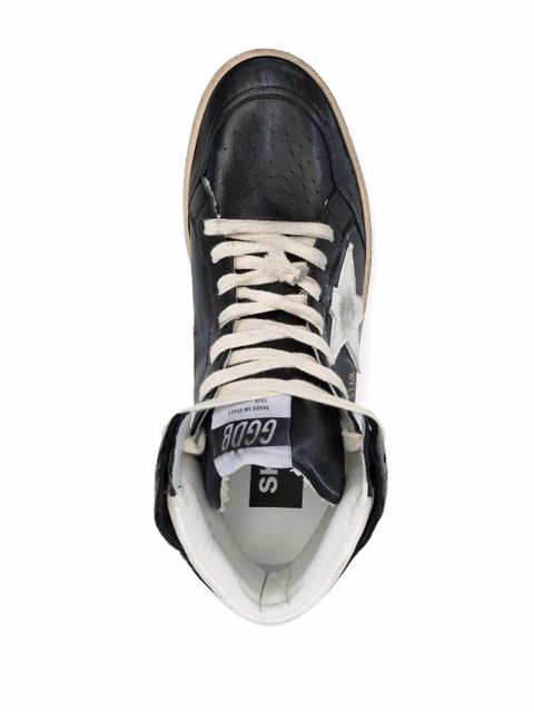 Golden Goose logo-print high-top suede sneakers - Black
