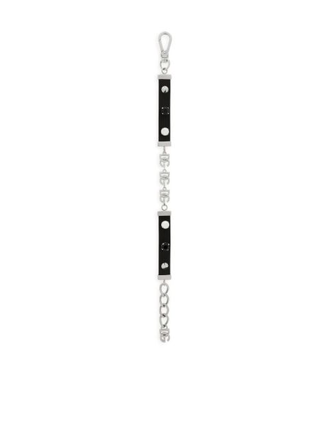 Dolce & Gabbana logo-charm leather choker - Black
