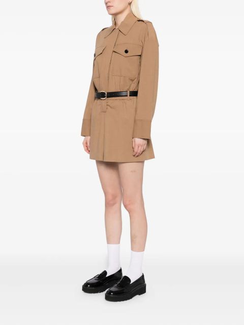 Self-Portrait twill playsuit - Neutrals