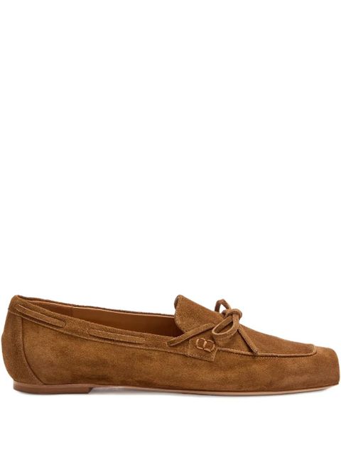 Aeyde Jasper bow-detail suede loafers - Brown - zdjęcie produktu nr 1