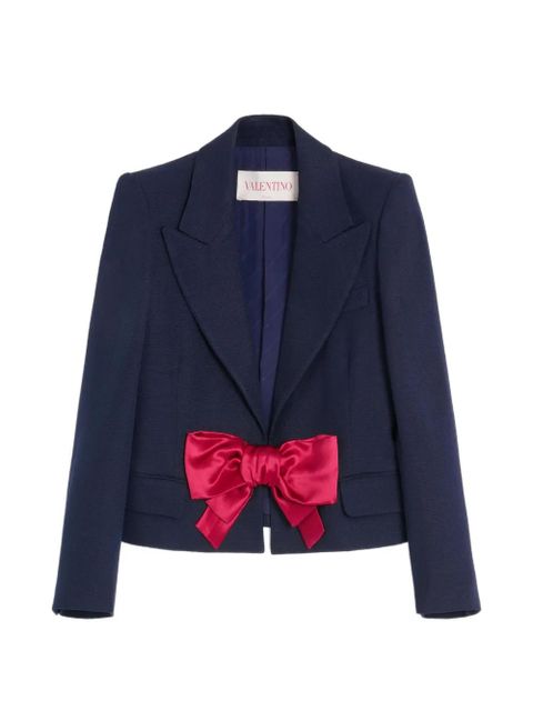 Valentino Garavani bow-detail single-breasted blazer - Blue - zdjęcie produktu nr 1