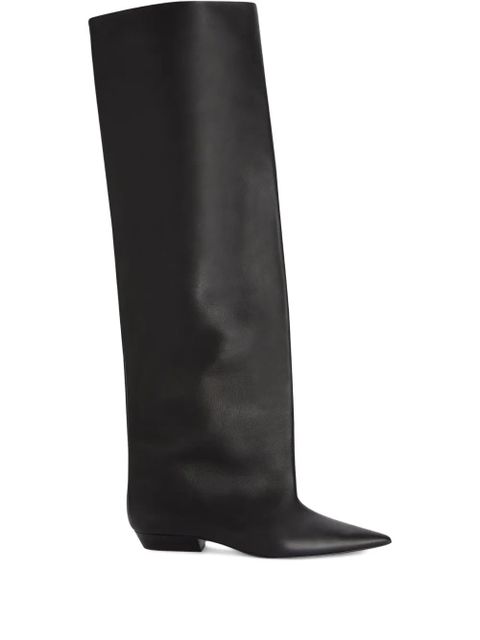 Jil Sander leather knee-high boots - Black - zdjęcie produktu nr 1