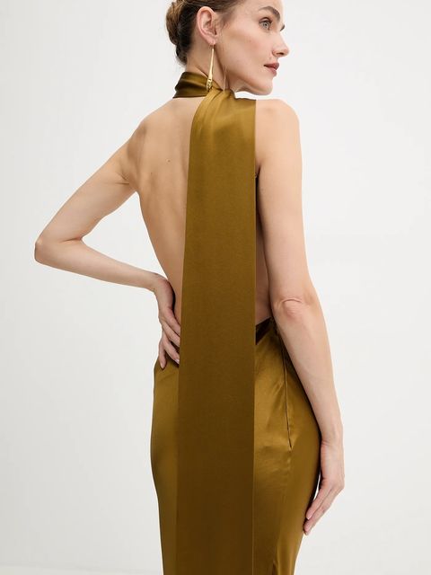 Retrofete sukienka Kelsa kolor zielony maxi dopasowana R-FW25-11950-17