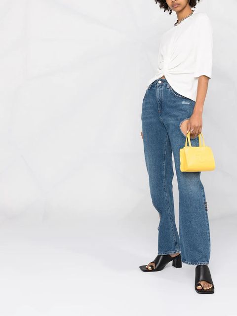 AMBUSH short-sleeved gathered T-shirt - White