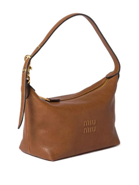 Miu Miu logo-embossed shoulder bag - Brown