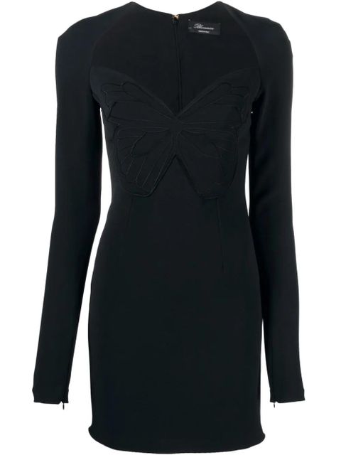 Blumarine butterfly-embroidered minidress - Black - zdjęcie produktu nr 1