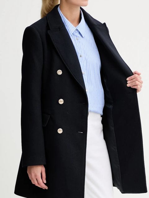 Morgan płaszcz z dodatkiem wełny kolor granatowy GCHA