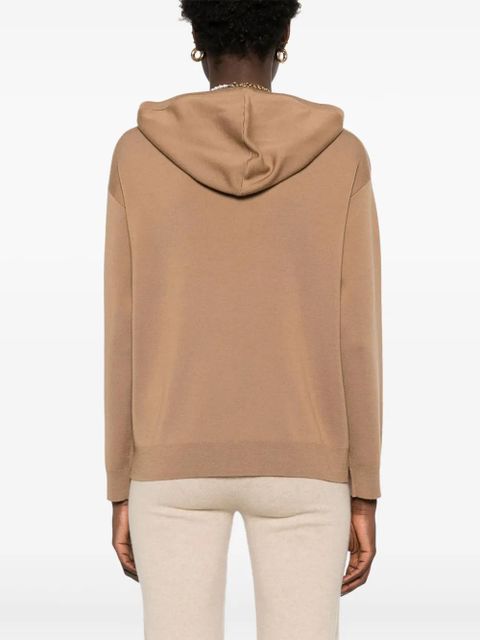 Max Mara flocked-logo hoodie - Brown