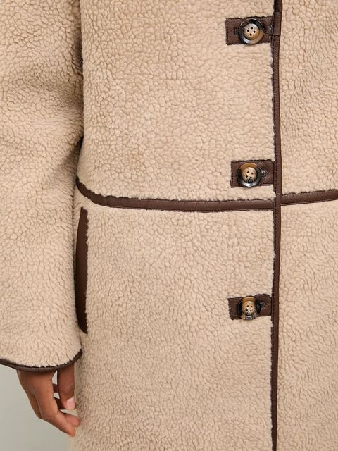 Answear.LAB płaszcz kolor beżowy