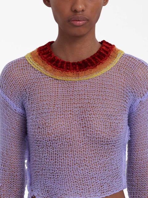 Marni long-sleeve open-knit jumper - Purple