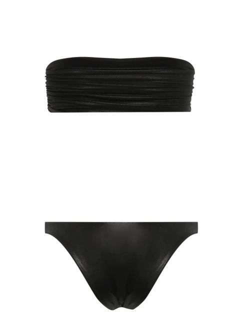 The Attico rubberised-logo bikini - Black