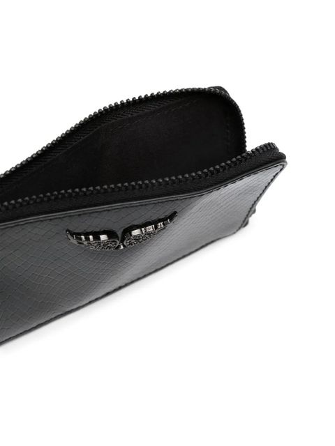 Zadig&Voltaire glossy python-effect cardholder - Black