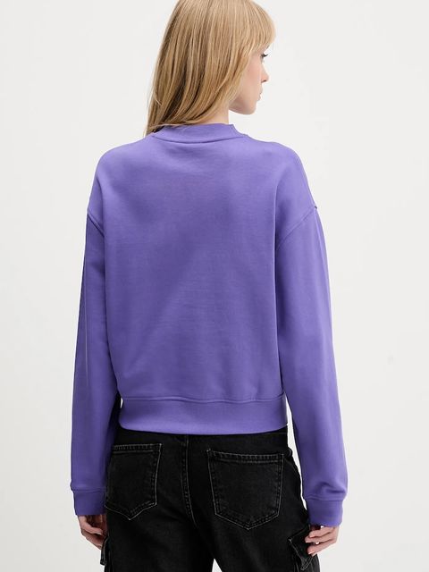 Hugo Blue bluza bawełniana damska kolor fioletowy z aplikacją 50534344 - zdjęcie produktu nr 2
