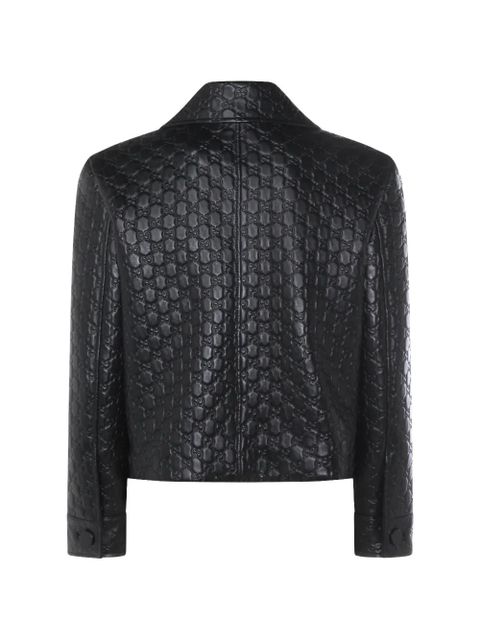 Gucci GG embossed leather jacket - Black - zdjęcie produktu nr 2
