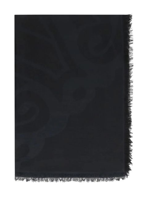 Max Mara Eguale abstract-print fringed stole - Black - zdjęcie produktu nr 1