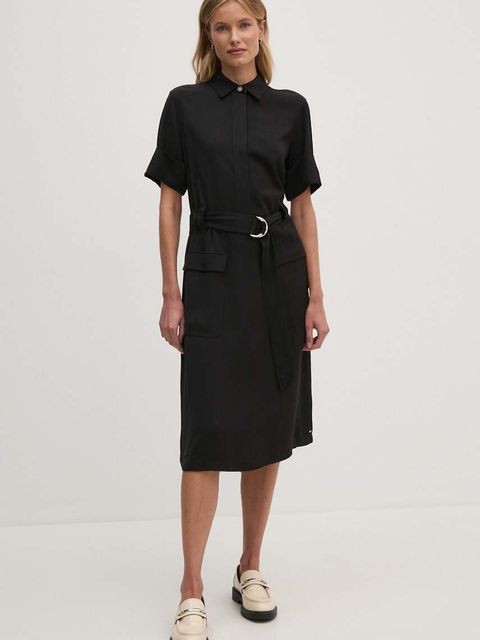 Tommy Hilfiger sukienka kolor czarny mini prosta WW0WW42728