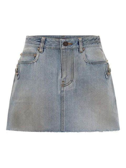 Balenciaga City raw-cut mini skirt - Blue - zdjęcie produktu nr 1