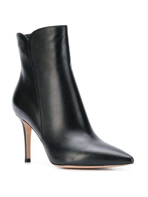 Gianvito Rossi Levy 85mm leather ankle boots - Black