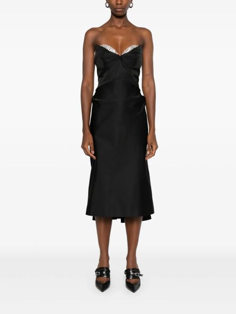 Alexander McQueen crystal-embellished strapless midi dress - Black - zdjęcie produktu nr 2