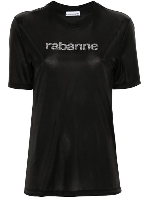 Rabanne logo-embellished jersey T-shirt - Black - zdjęcie produktu nr 1