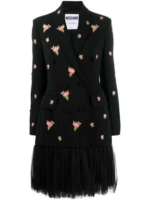 Moschino tulle skirt floral embroidered dress - Black - zdjęcie produktu nr 1
