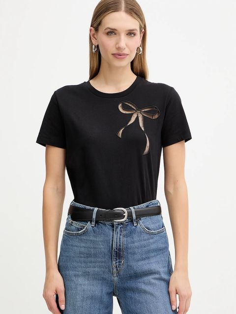 Twinset t-shirt bawełniany damski kolor czarny 252TT2312 - zdjęcie produktu nr 1