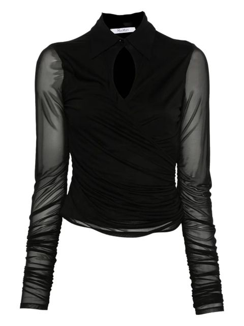Max Mara mesh-sleeve blouse - Black - zdjęcie produktu nr 1