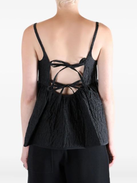 Cecilie Bahnsen tie-detailing top - Black