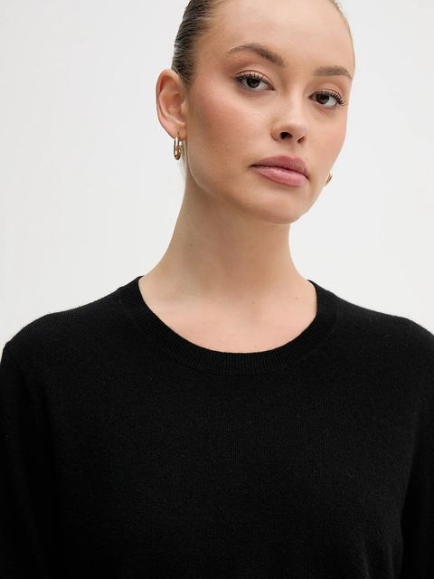 United Colors of Benetton sweter wełniany damski kolor czarny 1002D10BG - zdjęcie produktu nr 2