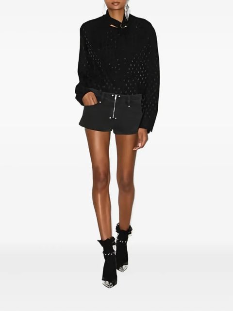 ISABEL MARANT Emany polka-dot draped top - Black