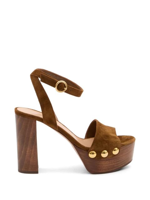 Gianvito Rossi ArdèA metallic studded sandals - Brown - zdjęcie produktu nr 1