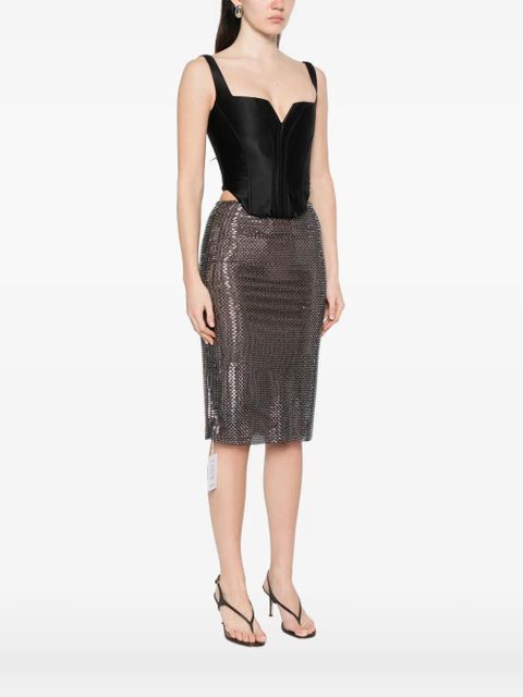 Self-Portrait V-neck corset - Black