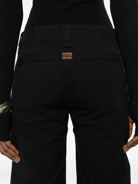 Balenciaga wide-leg cotton trousers - Black