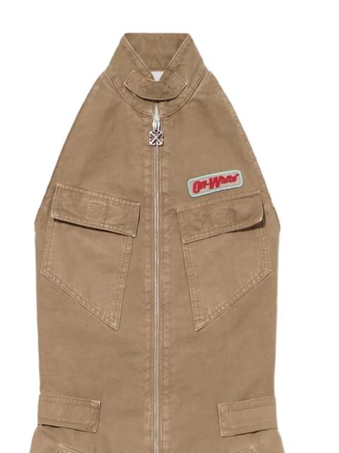 Off-White logo-detail pocket jumpsuit - Neutrals - zdjęcie produktu nr 2