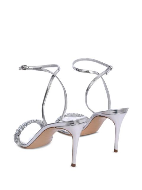 Casadei 80mm Julia embellished ankle-strap sandals - Grey