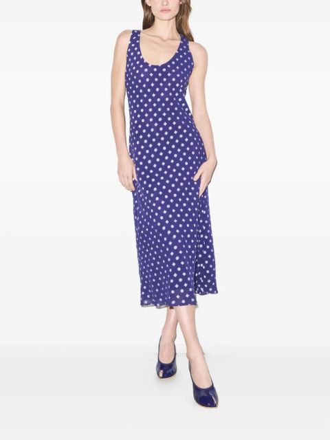 Tory Burch polka dot sleeveless dress - Blue - zdjęcie produktu nr 2