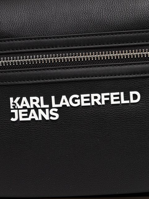 Karl Lagerfeld Jeans plecak kolor czarny duży z aplikacją A4M30314