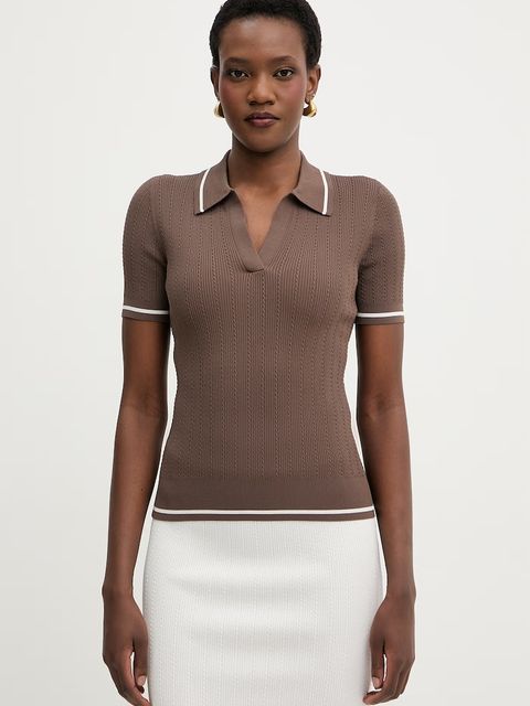 Armani Exchange polo swetrowe damskie z wiskozą - zdjęcie produktu nr 2