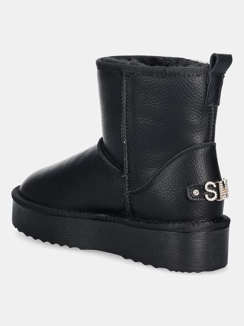 Steve Madden botki skórzane Tessah damskie kolor czarny na platformie ocieplone 11003483