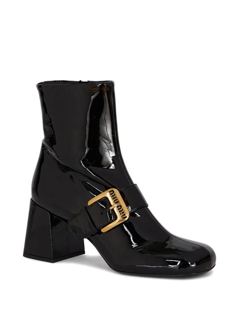 Miu Miu buckle-strap boots - Black - zdjęcie produktu nr 2