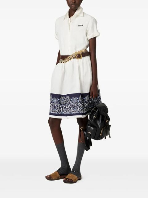 Miu Miu bandana-print poplin midi dress - White