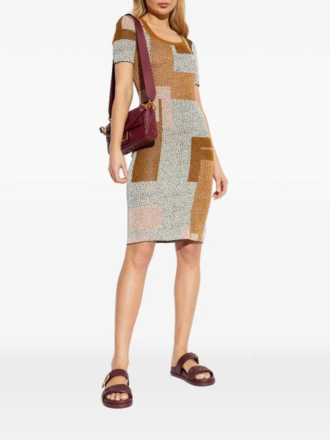 FENDI multicolour viscose jacquard dress - Neutrals - zdjęcie produktu nr 2