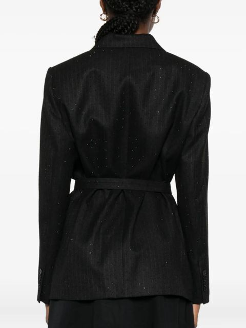 Maje pinstripe belted blazer - Black